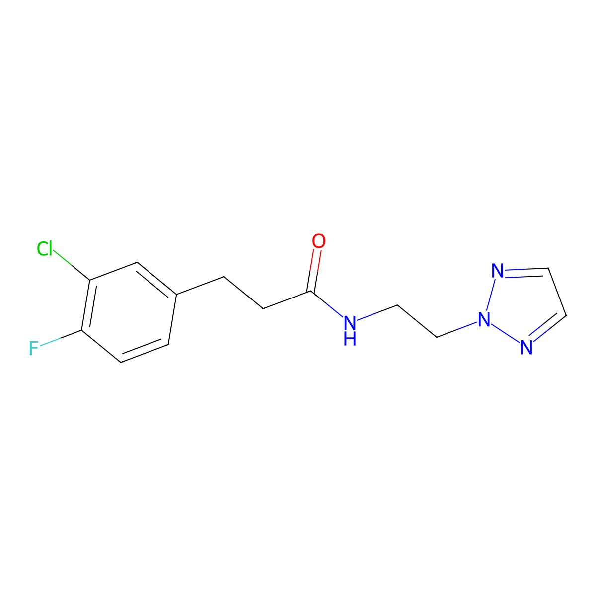 N-(2-(2H-1,2,3-triazol-2-yl)ethyl)-3-(3-chloro-4-fluorophenyl)propanamide molecular structure, CAS 2097911-85-6