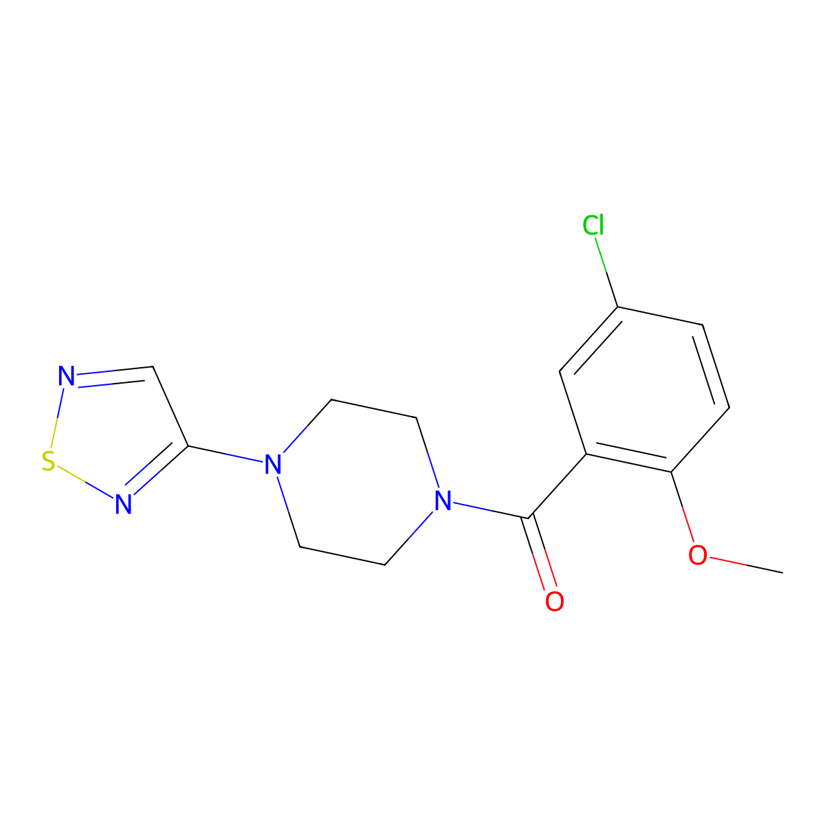 1-(5-Chloro-2-methoxybenzoyl)-4-(1,2,5-thiadiazol-3-yl)piperazine molecular structure, CAS 2097911-91-4