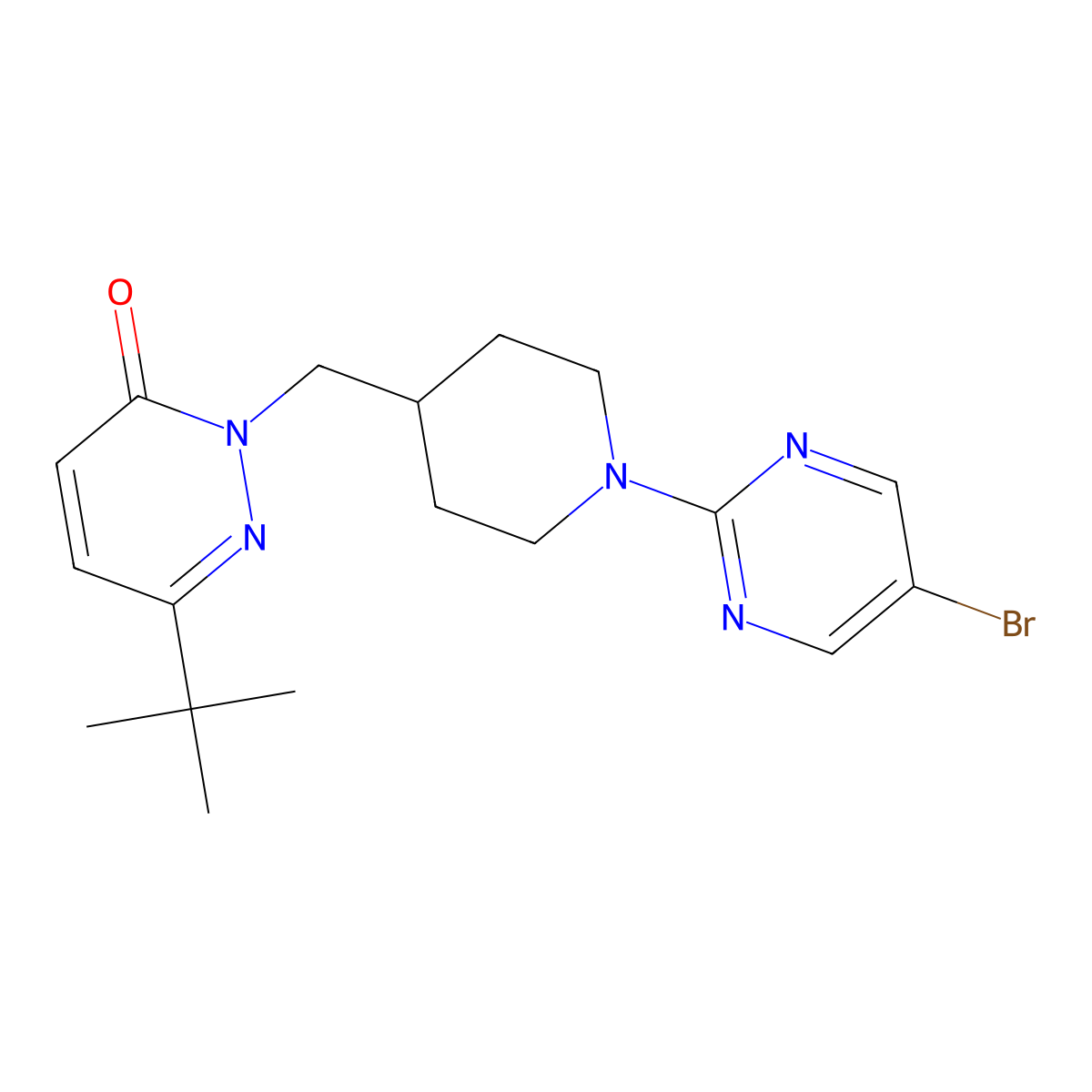 2-{[1-(5-Bromopyrimidin-2-yl)piperidin-4-yl]methyl}-6-tert-butyl-2,3-dihydropyridazin-3-one molecular structure, CAS 2097911-92-5