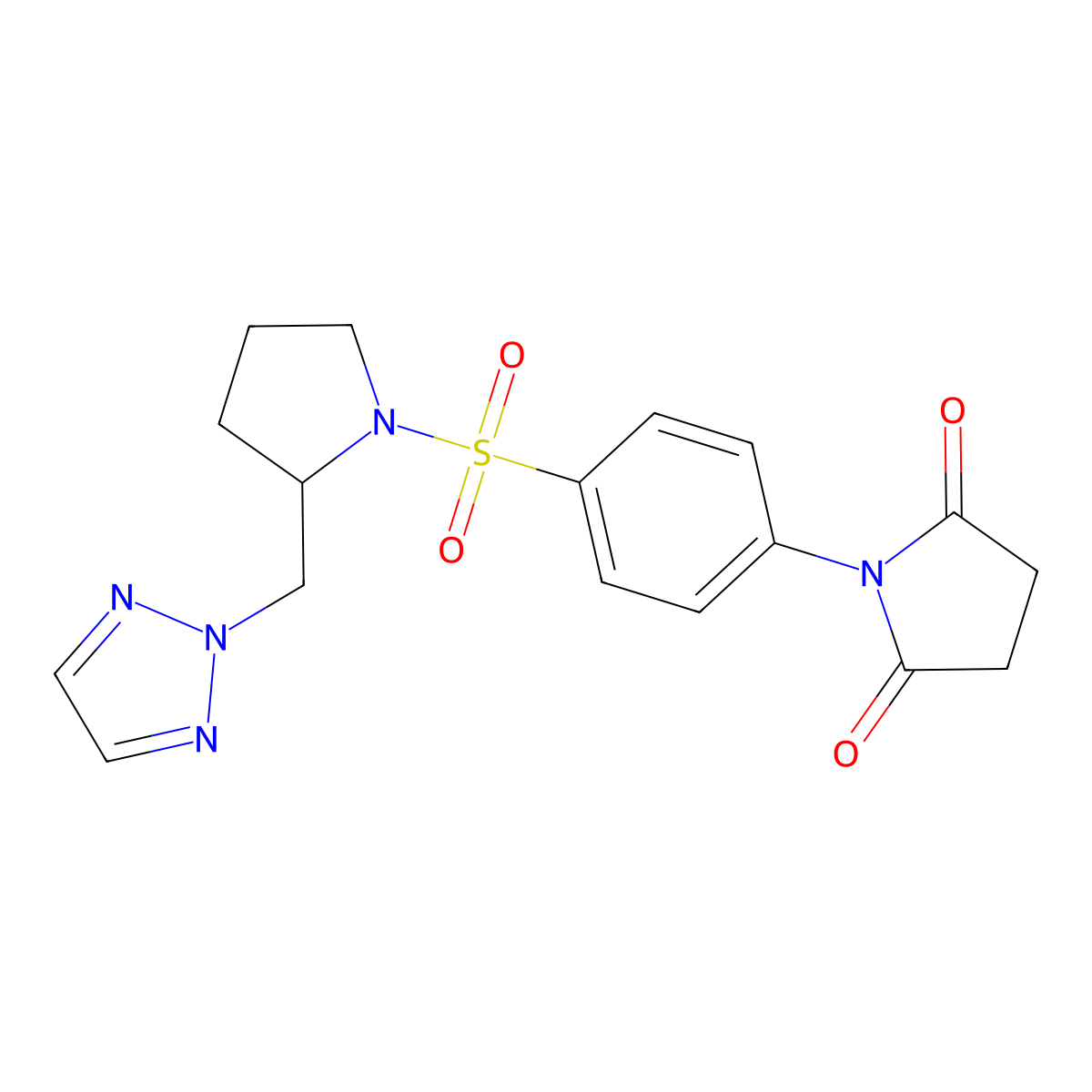 1-[4-({2-[(2H-1,2,3-triazol-2-yl)methyl]pyrrolidin-1-yl}sulfonyl)phenyl]pyrrolidine-2,5-dione molecular structure, CAS 2097911-99-2