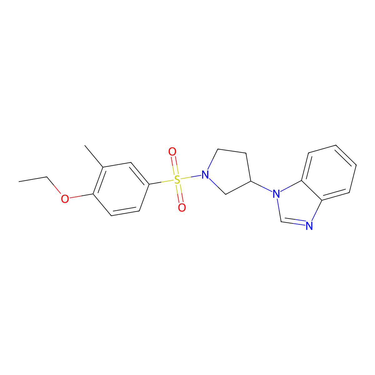 1-(1-((4-ethoxy-3-methylphenyl)sulfonyl)pyrrolidin-3-yl)-1H-benzo[d]imidazole molecular structure, CAS 2097912-02-0