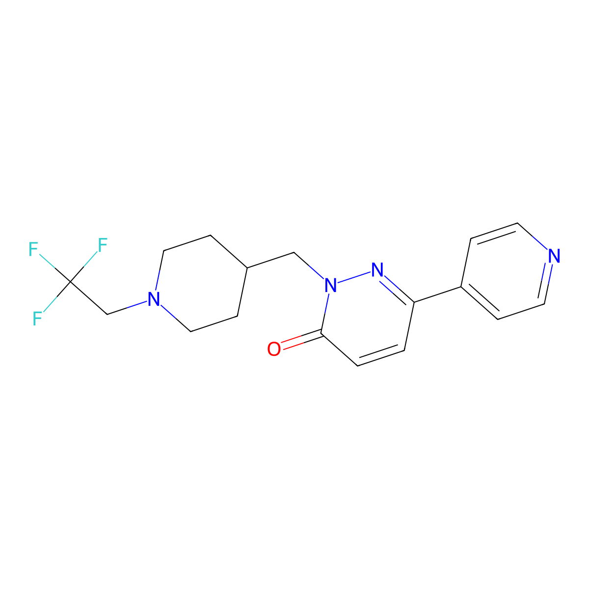 6-(Pyridin-4-yl)-2-{[1-(2,2,2-trifluoroethyl)piperidin-4-yl]methyl}-2,3-dihydropyridazin-3-one molecular structure, CAS 2097912-32-6
