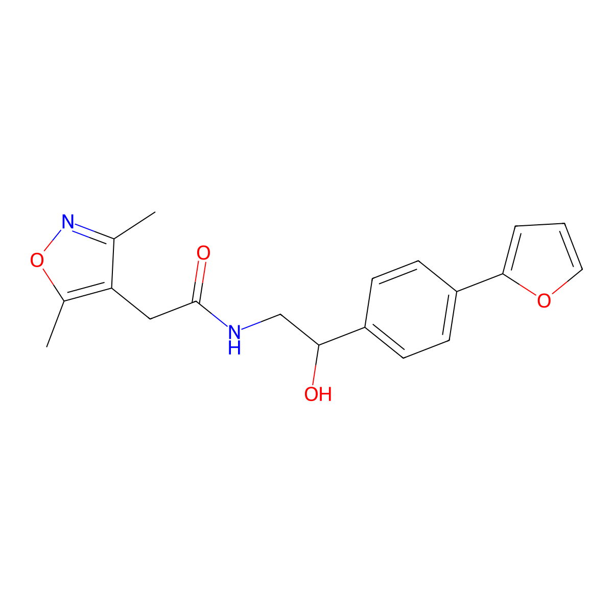 2-(3,5-dimethyl-1,2-oxazol-4-yl)-N-{2-[4-(furan-2-yl)phenyl]-2-hydroxyethyl}acetamide molecular structure, CAS 2097912-37-1