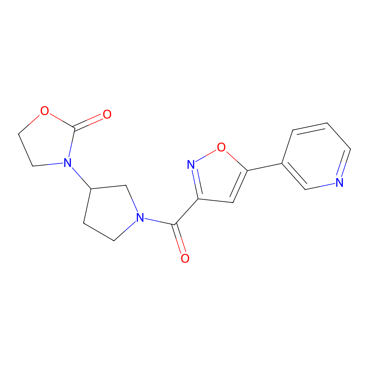 3-{1-[5-(Pyridin-3-yl)-1,2-oxazole-3-carbonyl]pyrrolidin-3-yl}-1,3-oxazolidin-2-one molecular structure, CAS 2097912-38-2