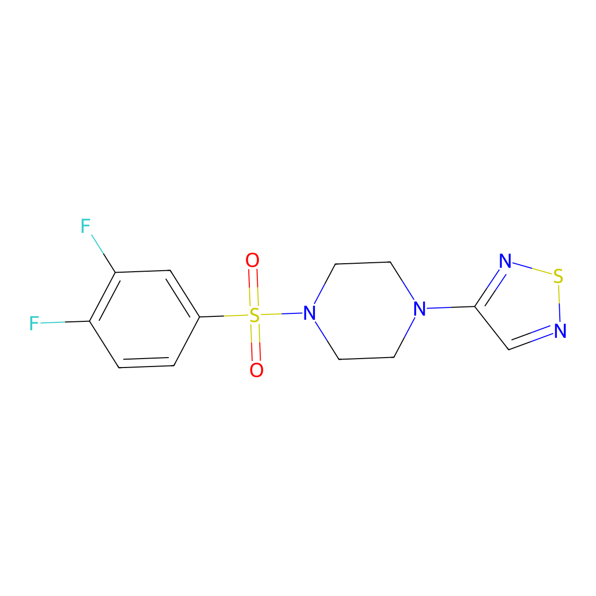 1-(3,4-Difluorobenzenesulfonyl)-4-(1,2,5-thiadiazol-3-yl)piperazine molecular structure, CAS 2097912-43-9