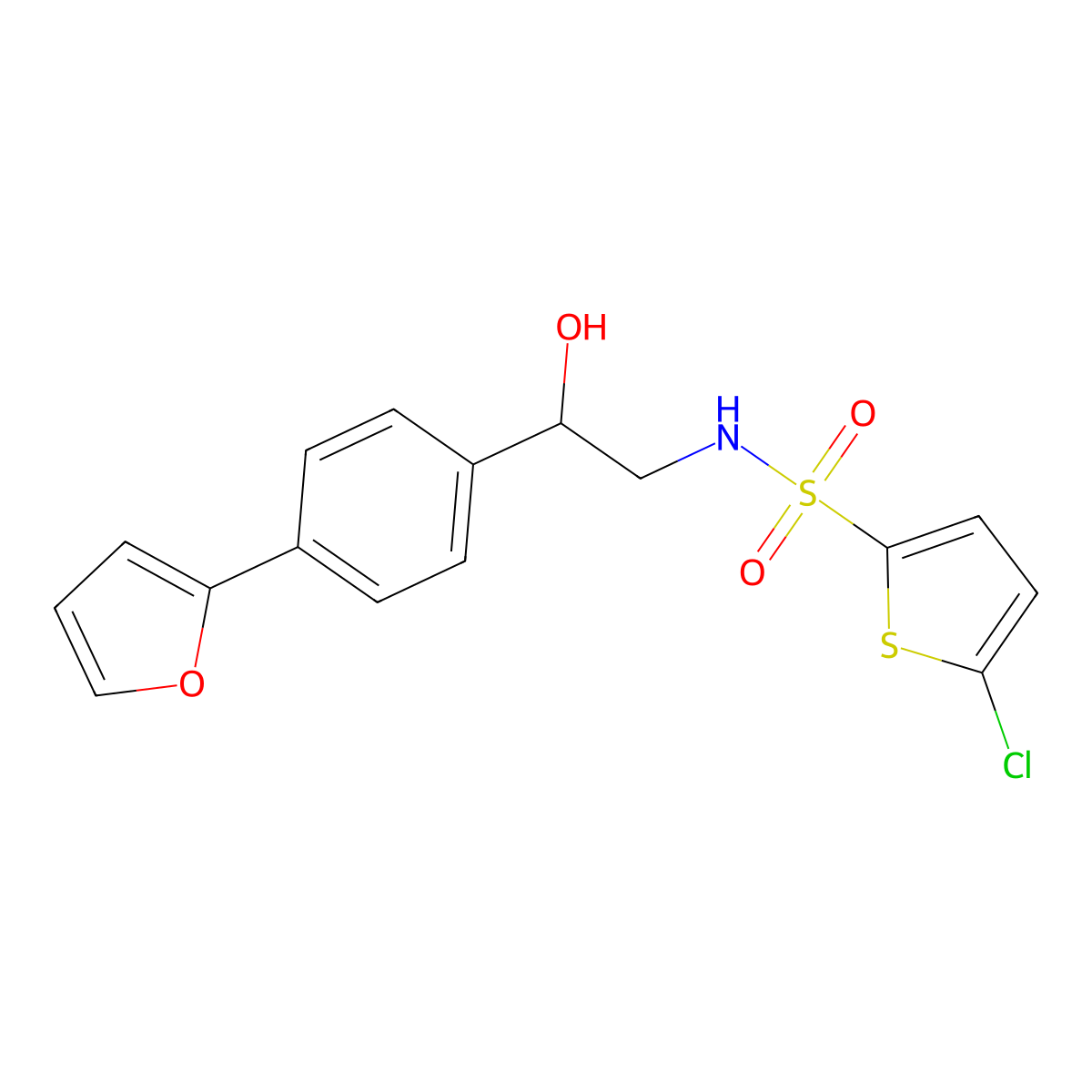 5-chloro-N-{2-[4-(furan-2-yl)phenyl]-2-hydroxyethyl}thiophene-2-sulfonamide molecular structure, CAS 2097912-54-2