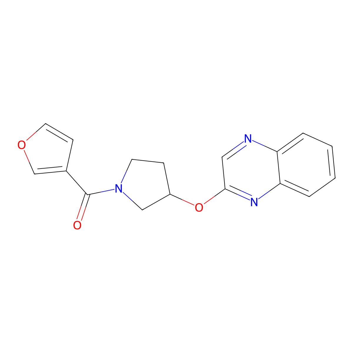 2-{[1-(Furan-3-carbonyl)pyrrolidin-3-yl]oxy}quinoxaline molecular structure, CAS 2097912-55-3