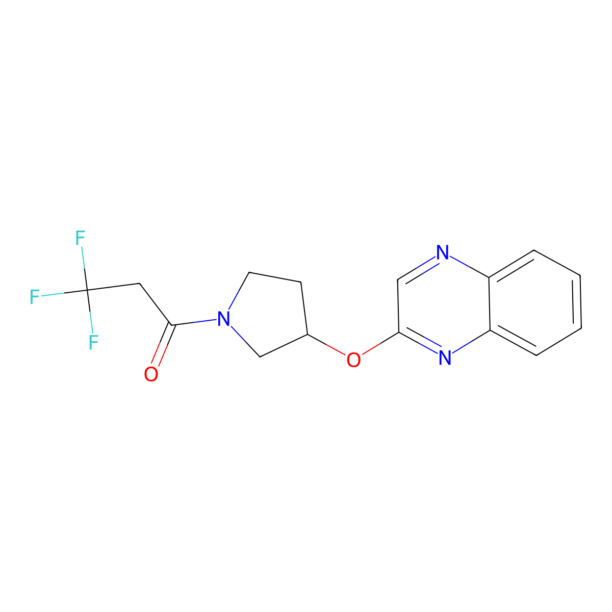 3,3,3-Trifluoro-1-[3-(quinoxalin-2-yloxy)pyrrolidin-1-yl]propan-1-one molecular structure, CAS 2097912-59-7