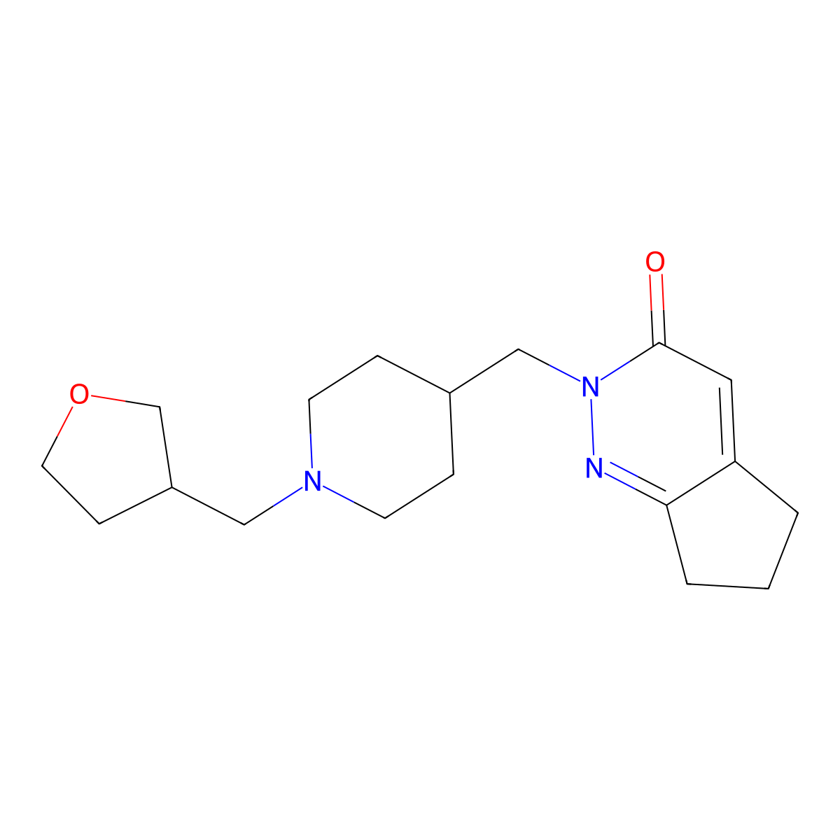 2-({1-[(oxolan-3-yl)methyl]piperidin-4-yl}methyl)-2H,3H,5H,6H,7H-cyclopenta[c]pyridazin-3-one molecular structure, CAS 2097912-61-1