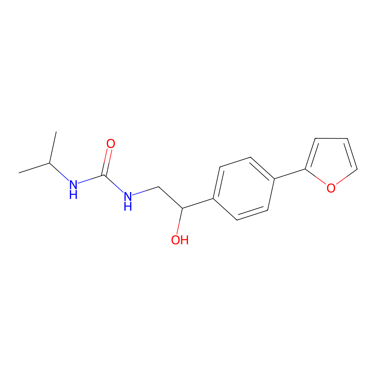 1-{2-[4-(Furan-2-yl)phenyl]-2-hydroxyethyl}-3-(propan-2-yl)urea molecular structure, CAS 2097912-64-4