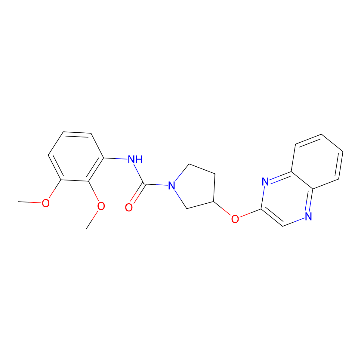 N-(2,3-dimethoxyphenyl)-3-(quinoxalin-2-yloxy)pyrrolidine-1-carboxamide molecular structure, CAS 2097912-84-8