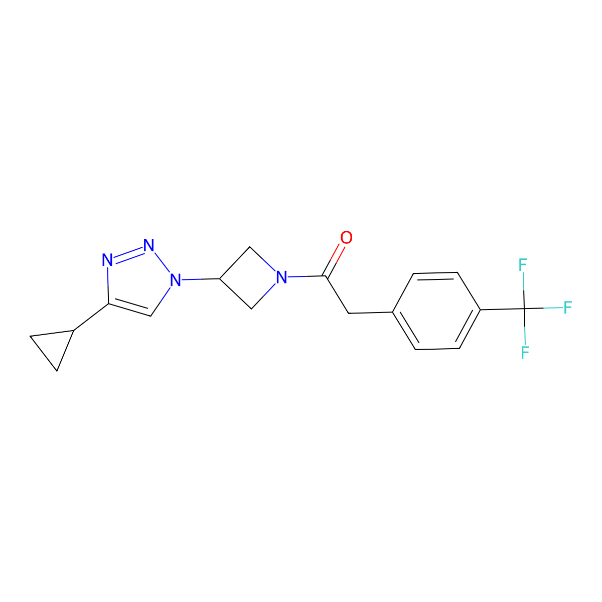 1-(3-(4-cyclopropyl-1H-1,2,3-triazol-1-yl)azetidin-1-yl)-2-(4-(trifluoromethyl)phenyl)ethanone molecular structure, CAS 2097912-88-2