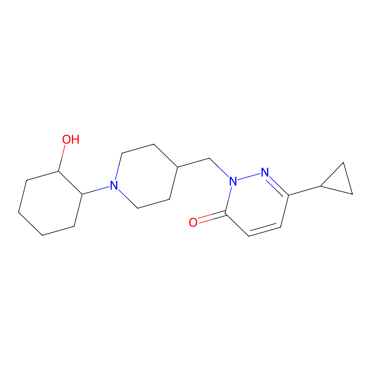 6-Cyclopropyl-2-{[1-(2-hydroxycyclohexyl)piperidin-4-yl]methyl}-2,3-dihydropyridazin-3-one molecular structure, CAS 2097913-02-3