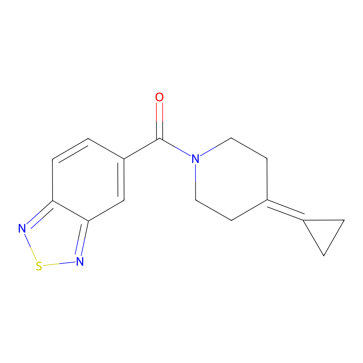 Benzo[c][1,2,5]thiadiazol-5-yl(4-cyclopropylidenepiperidin-1-yl)methanone molecular structure, CAS 2097913-18-1
