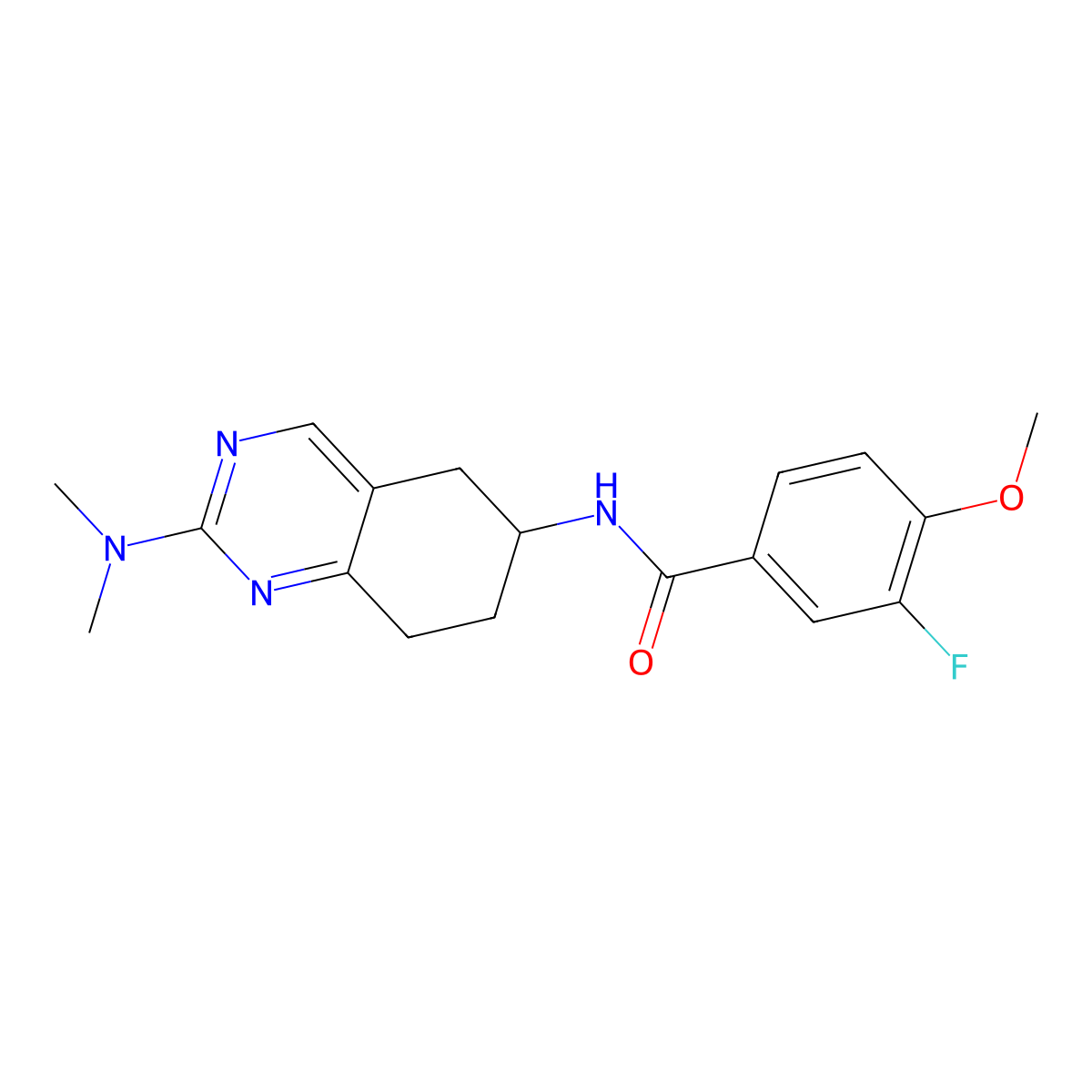 N-[2-(dimethylamino)-5,6,7,8-tetrahydroquinazolin-6-yl]-3-fluoro-4-methoxybenzamide molecular structure, CAS 2097913-39-6