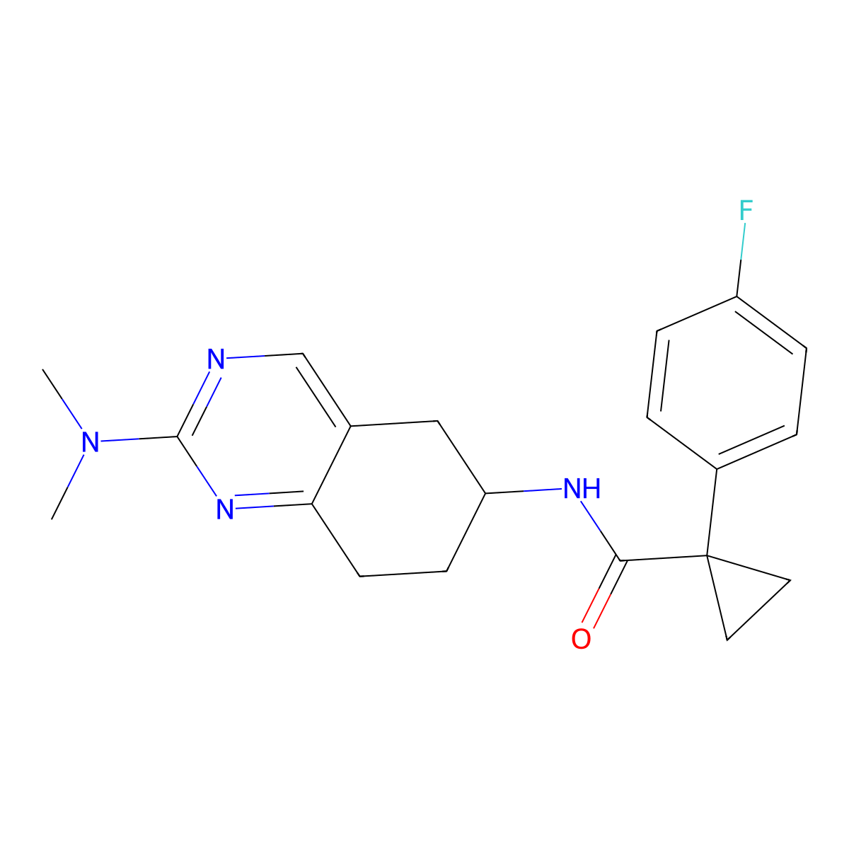 N-[2-(dimethylamino)-5,6,7,8-tetrahydroquinazolin-6-yl]-1-(4-fluorophenyl)cyclopropane-1-carboxamide molecular structure, CAS 2097913-43-2
