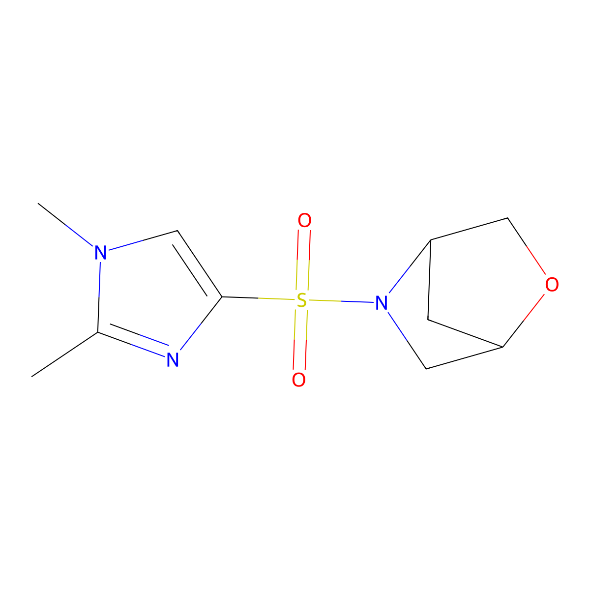 5-[(1,2-dimethyl-1H-imidazol-4-yl)sulfonyl]-2-oxa-5-azabicyclo[2.2.1]heptane molecular structure, CAS 2097913-57-8