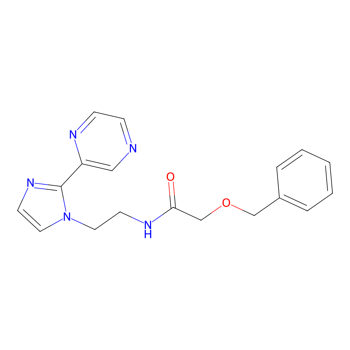 2-(benzyloxy)-N-{2-[2-(pyrazin-2-yl)-1H-imidazol-1-yl]ethyl}acetamide molecular structure, CAS 2097913-65-8