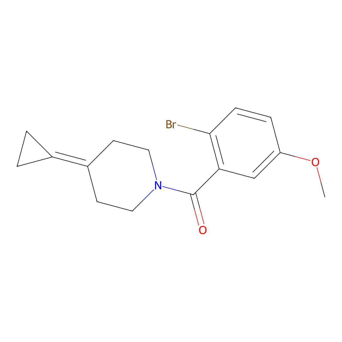 (2-Bromo-5-methoxyphenyl)(4-cyclopropylidenepiperidin-1-yl)methanone molecular structure, CAS 2097913-75-0