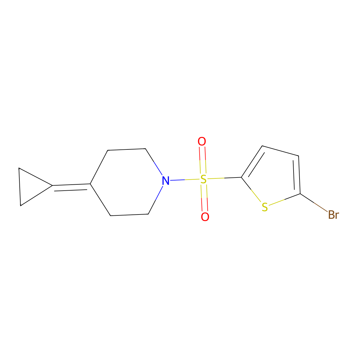1-[(5-Bromothiophen-2-yl)sulfonyl]-4-cyclopropylidenepiperidine molecular structure, CAS 2097913-79-4