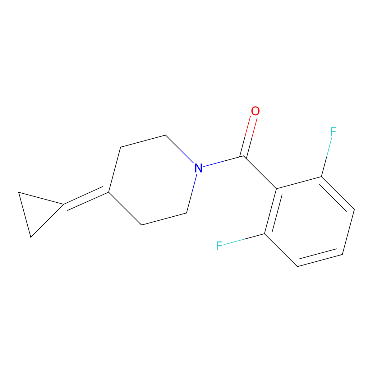 (4-Cyclopropylidenepiperidin-1-yl)(2,6-difluorophenyl)methanone molecular structure, CAS 2097913-81-8