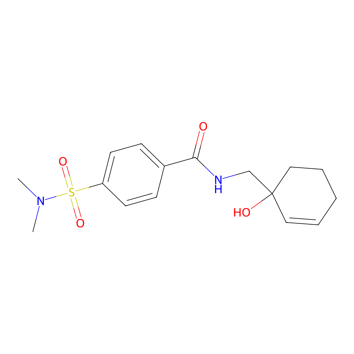 4-(dimethylsulfamoyl)-N-[(1-hydroxycyclohex-2-en-1-yl)methyl]benzamide molecular structure, CAS 2097913-83-0