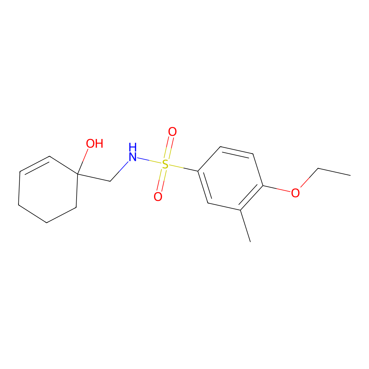 4-ethoxy-N-[(1-hydroxycyclohex-2-en-1-yl)methyl]-3-methylbenzene-1-sulfonamide molecular structure, CAS 2097913-85-2