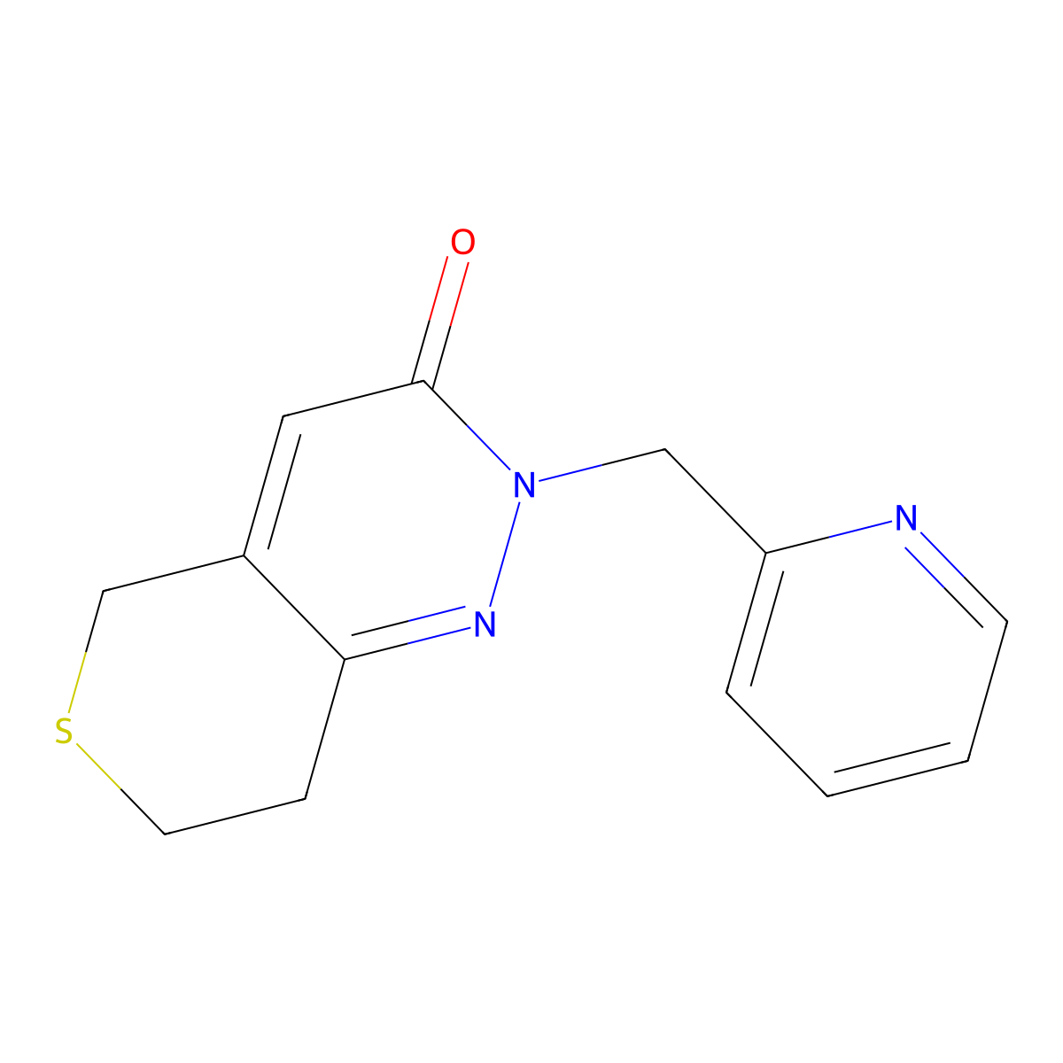 2-[(pyridin-2-yl)methyl]-2H,3H,5H,7H,8H-thiopyrano[4,3-c]pyridazin-3-one molecular structure, CAS 2097914-06-0
