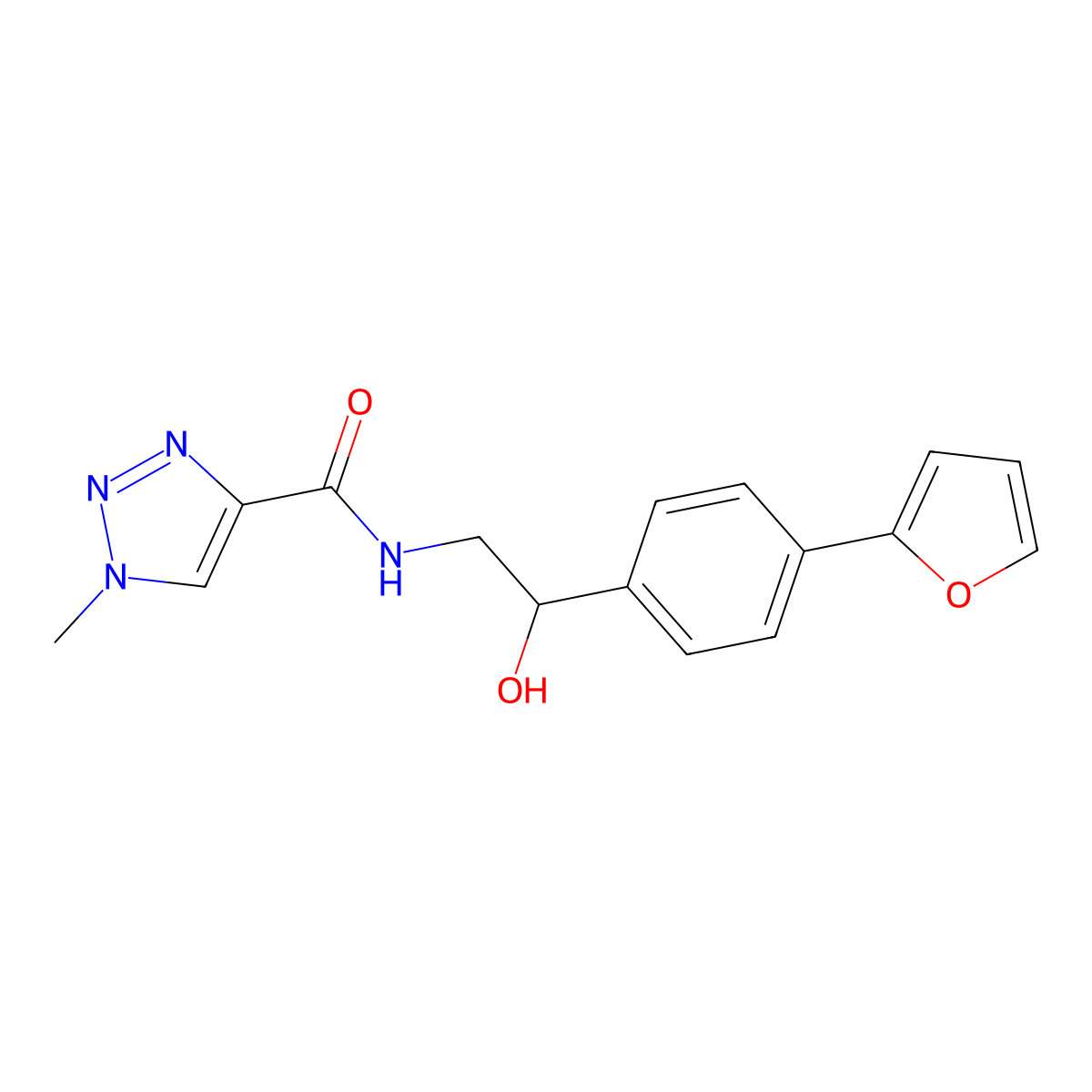 N-{2-[4-(furan-2-yl)phenyl]-2-hydroxyethyl}-1-methyl-1H-1,2,3-triazole-4-carboxamide molecular structure, CAS 2097914-07-1