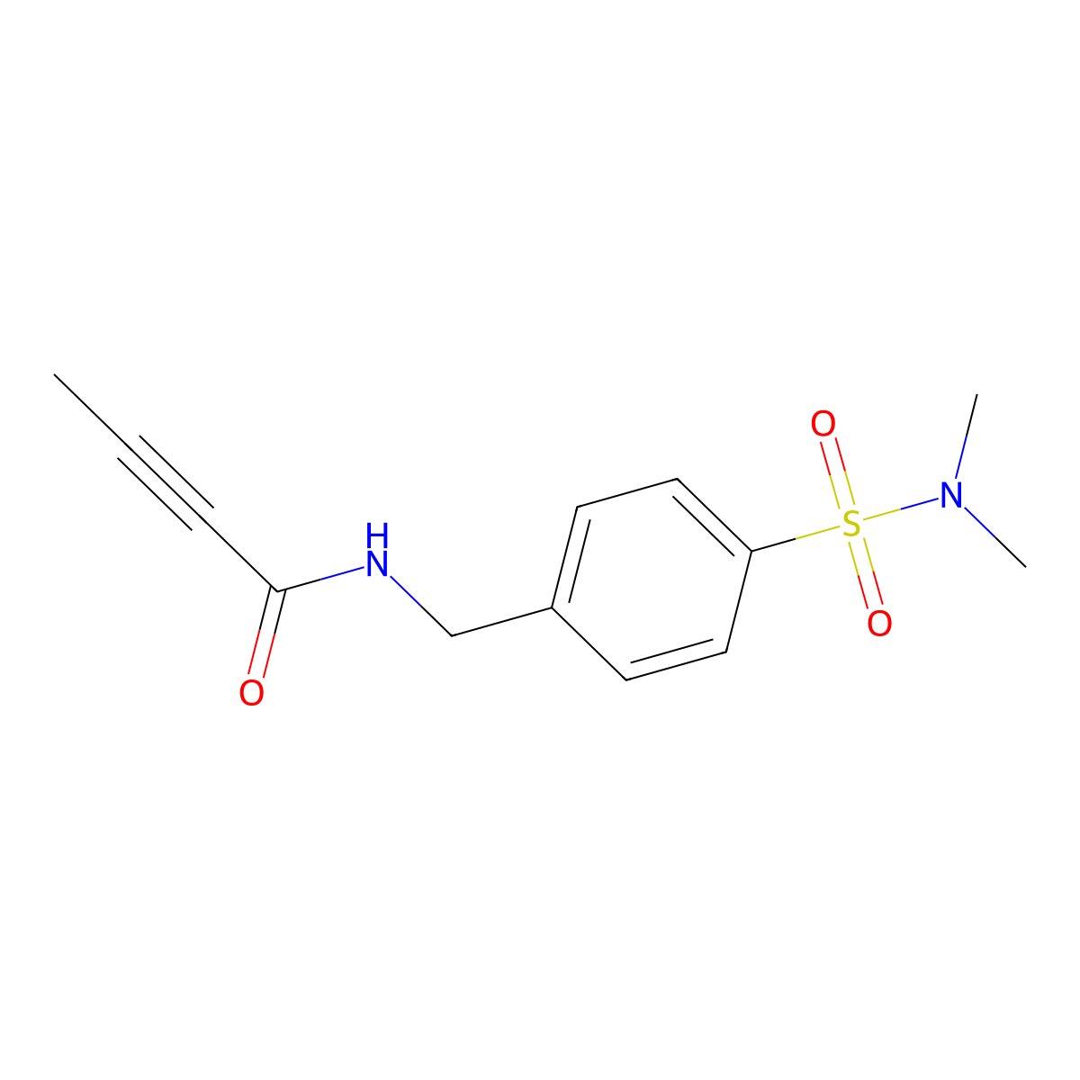 N-{[4-(dimethylsulfamoyl)phenyl]methyl}but-2-ynamide molecular structure, CAS 2097914-11-7