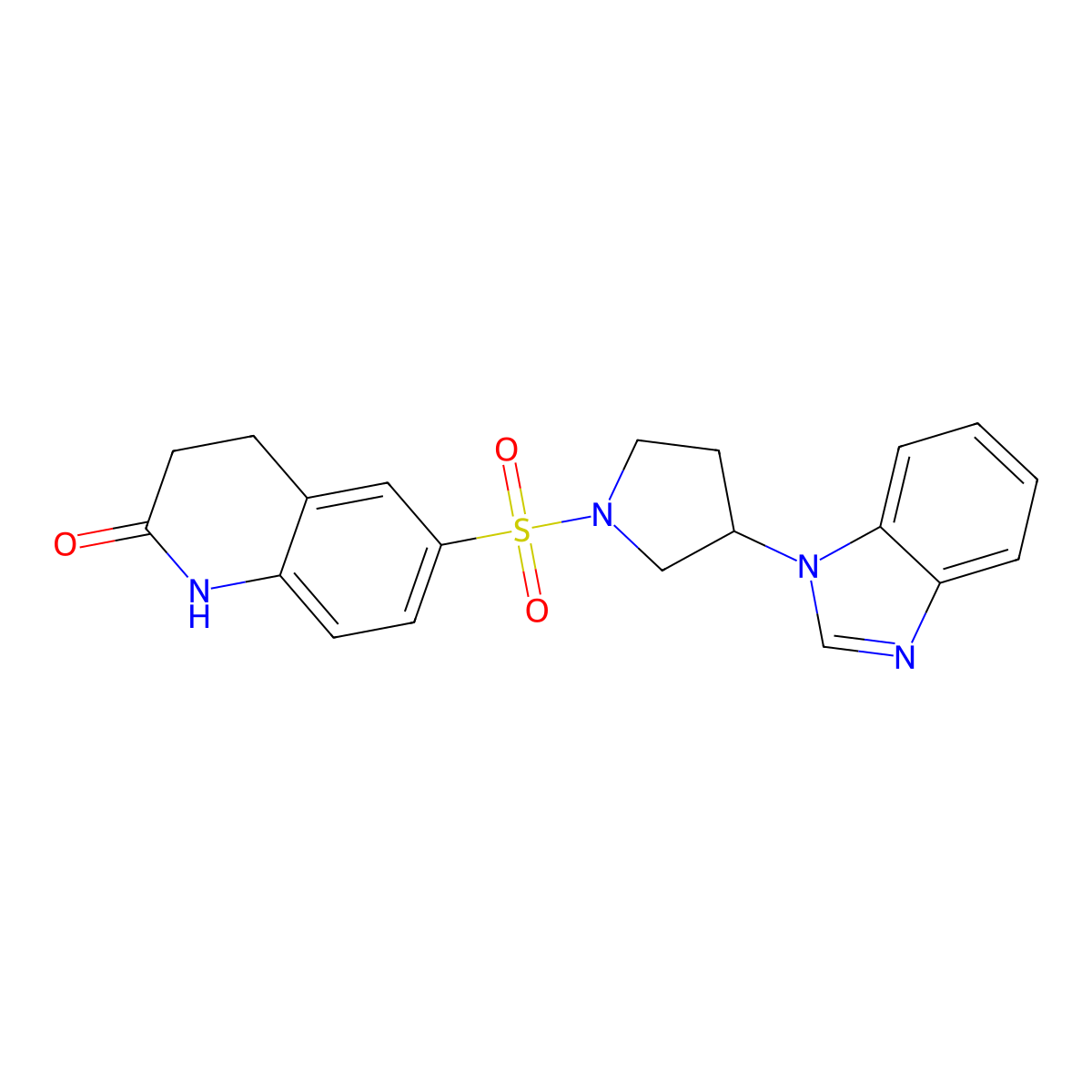 6-((3-(1H-benzo[d]imidazol-1-yl)pyrrolidin-1-yl)sulfonyl)-3,4-dihydroquinolin-2(1H)-one molecular structure, CAS 2097914-12-8
