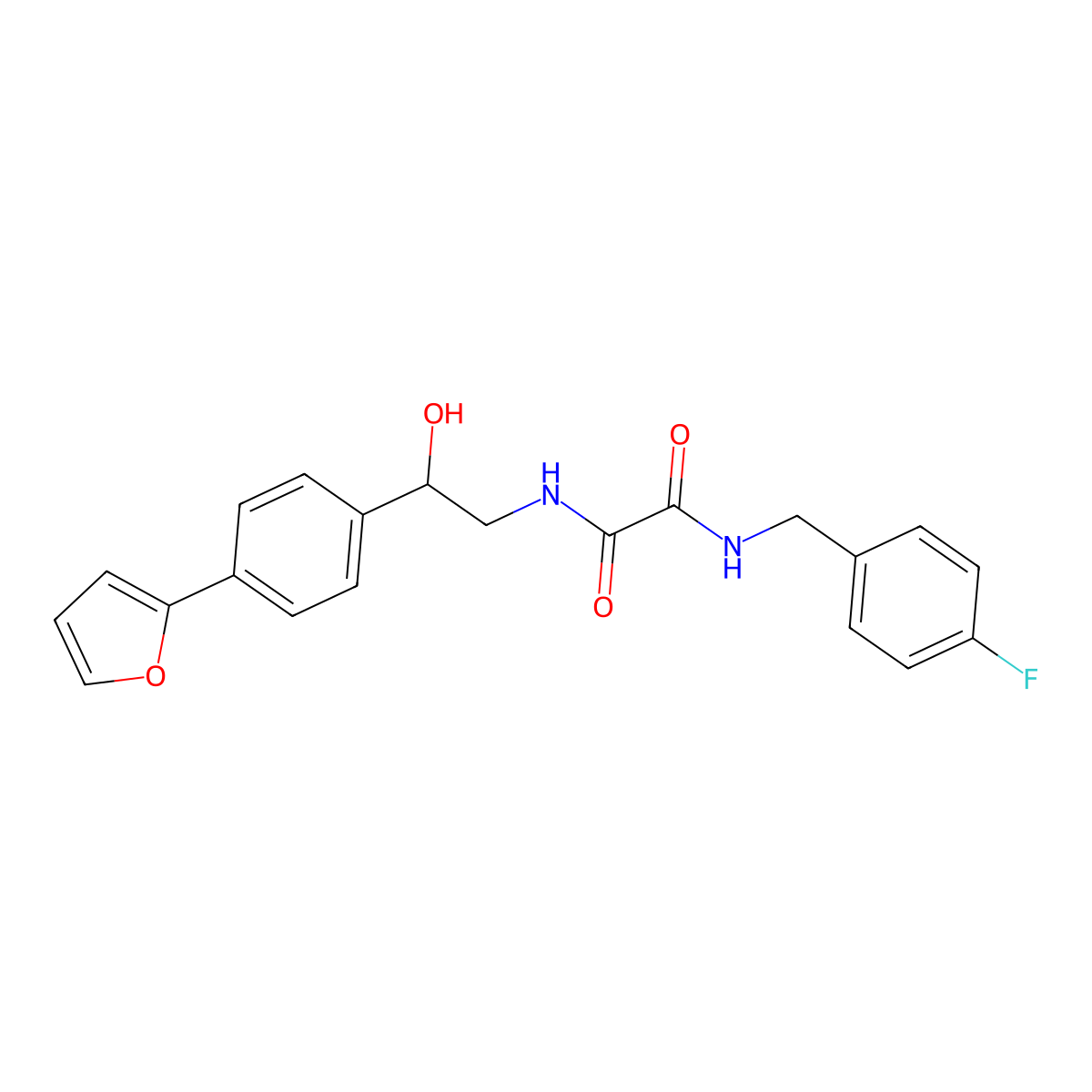 N'-[(4-fluorophenyl)methyl]-N-{2-[4-(furan-2-yl)phenyl]-2-hydroxyethyl}ethanediamide molecular structure, CAS 2097914-18-4