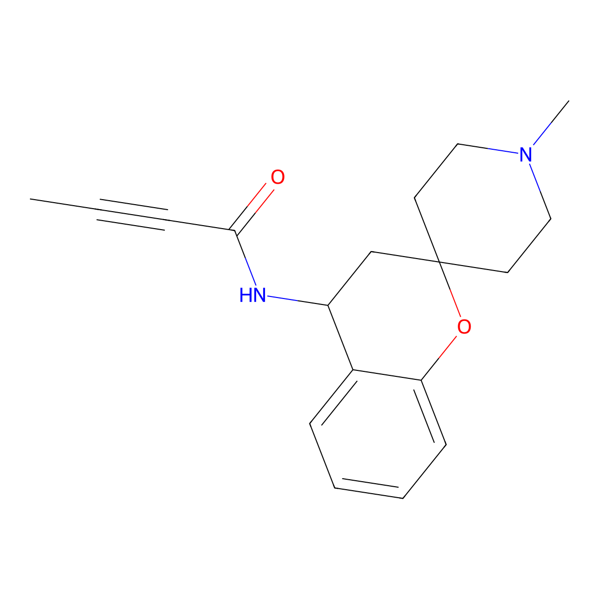 N-(1'-methylspiro[chromane-2,4'-piperidin]-4-yl)but-2-ynamide molecular structure, CAS 2097914-20-8