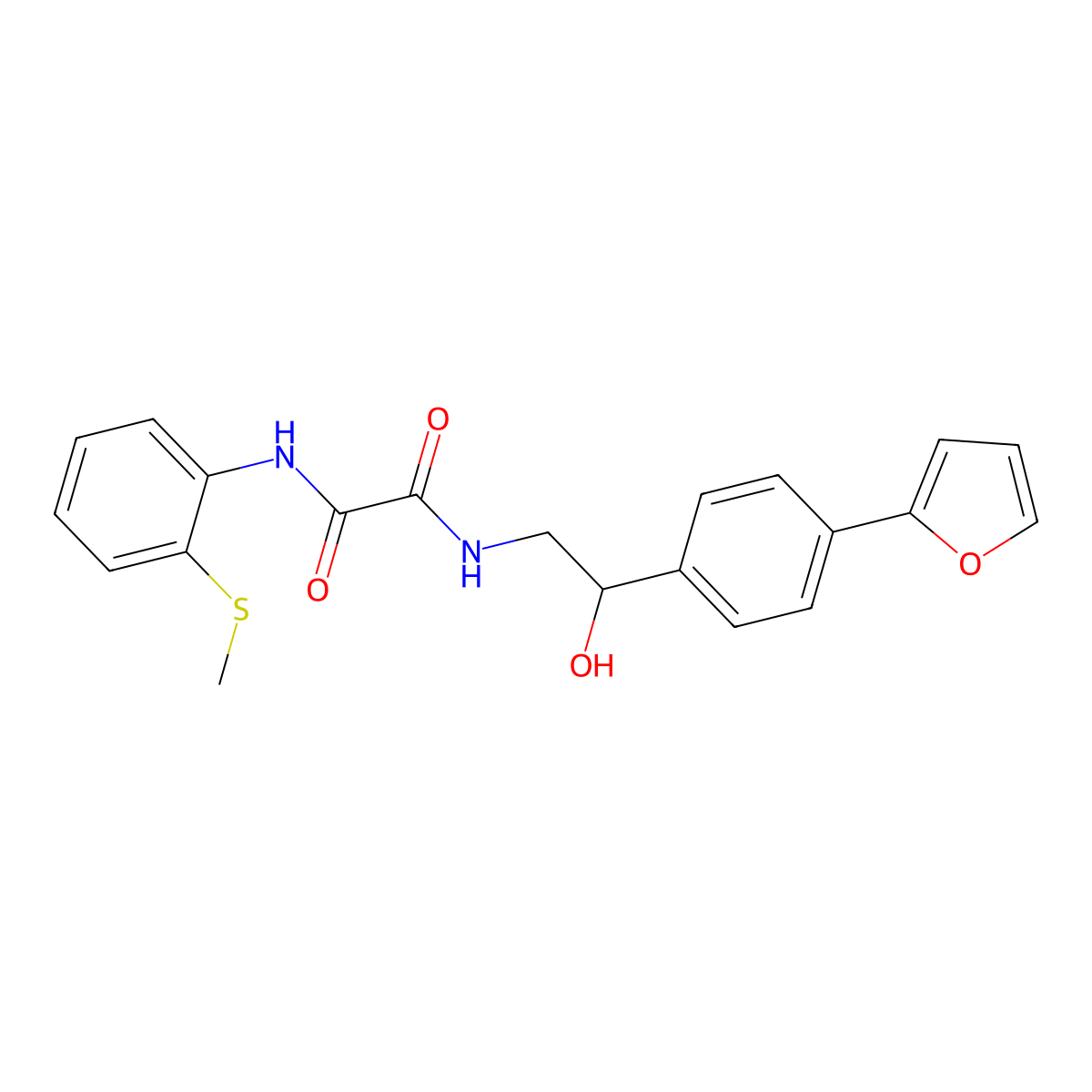 N'-{2-[4-(furan-2-yl)phenyl]-2-hydroxyethyl}-N-[2-(methylsulfanyl)phenyl]ethanediamide molecular structure, CAS 2097914-33-3