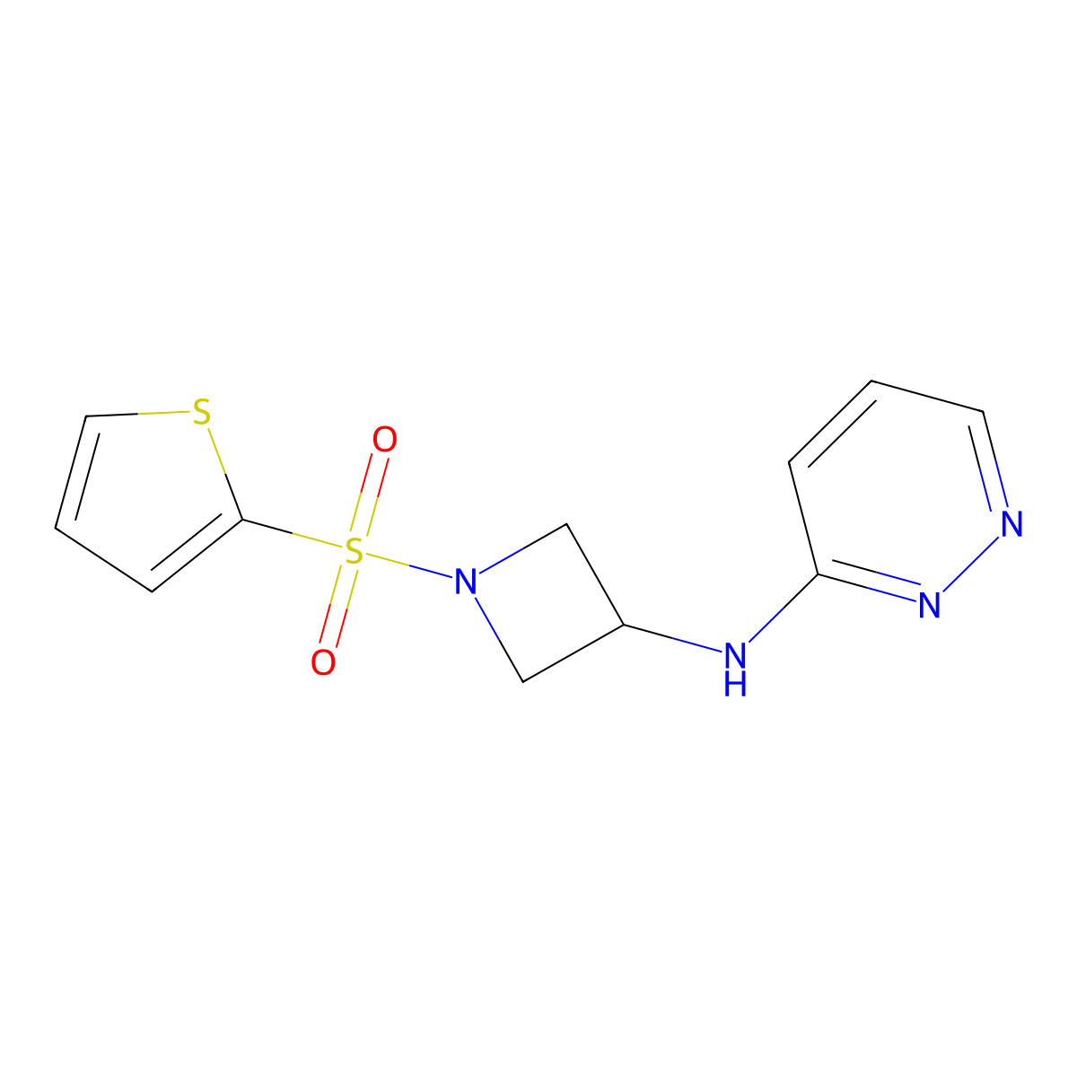 N-[1-(thiophene-2-sulfonyl)azetidin-3-yl]pyridazin-3-amine molecular structure, CAS 2097914-39-9