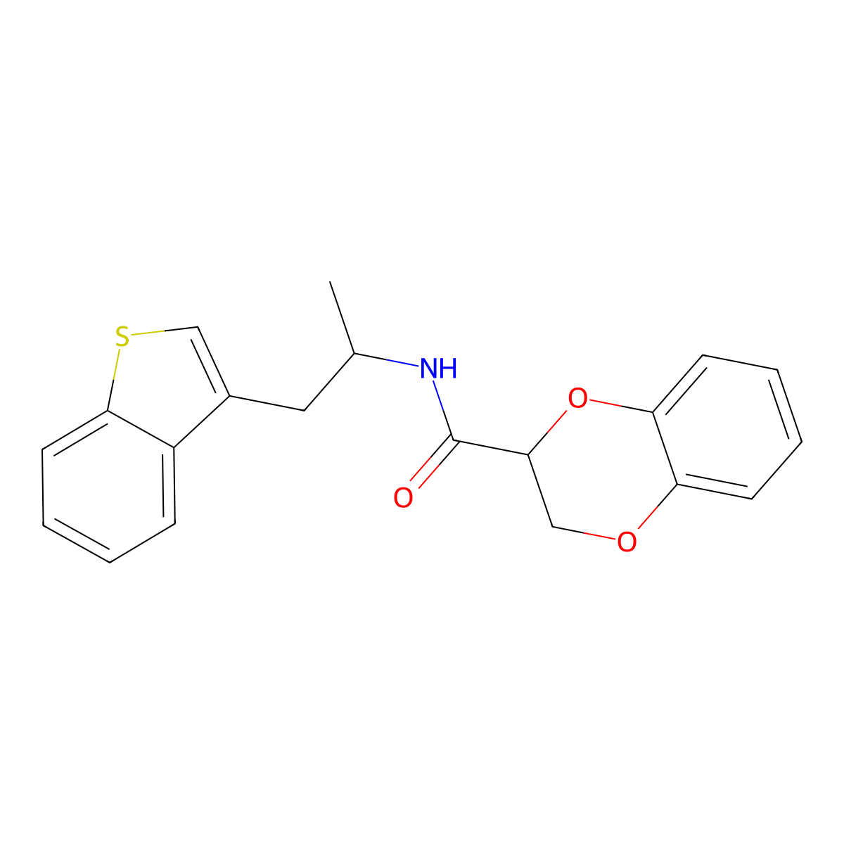 N-[1-(1-benzothiophen-3-yl)propan-2-yl]-2,3-dihydro-1,4-benzodioxine-2-carboxamide molecular structure, CAS 2097914-45-7
