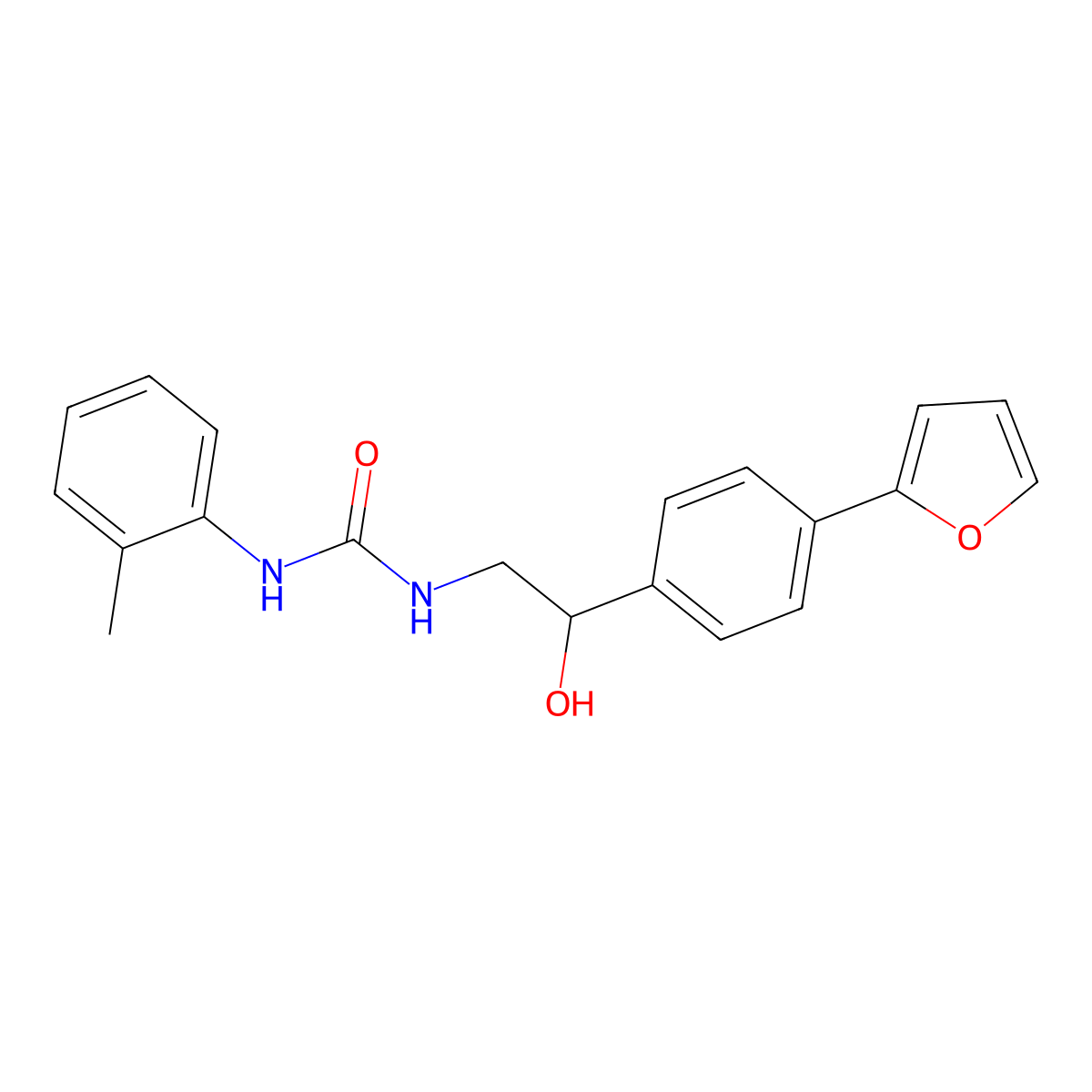 1-{2-[4-(Furan-2-yl)phenyl]-2-hydroxyethyl}-3-(2-methylphenyl)urea molecular structure, CAS 2097914-58-2