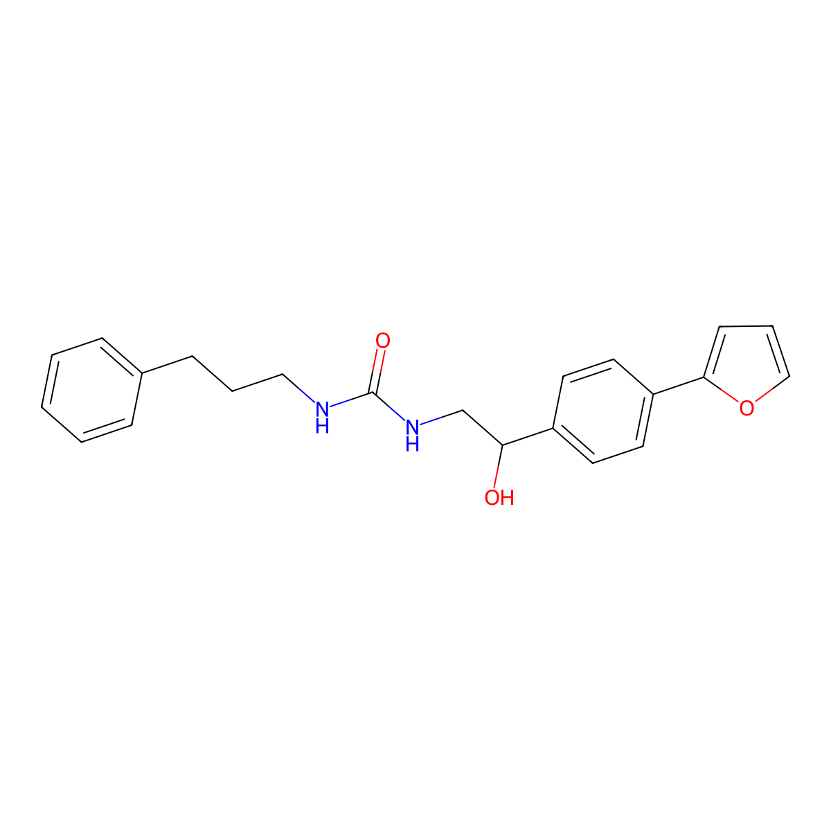 3-{2-[4-(Furan-2-yl)phenyl]-2-hydroxyethyl}-1-(3-phenylpropyl)urea molecular structure, CAS 2097914-62-8