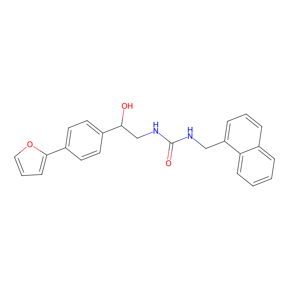 3-{2-[4-(Furan-2-yl)phenyl]-2-hydroxyethyl}-1-[(naphthalen-1-yl)methyl]urea molecular structure, CAS 2097914-65-1
