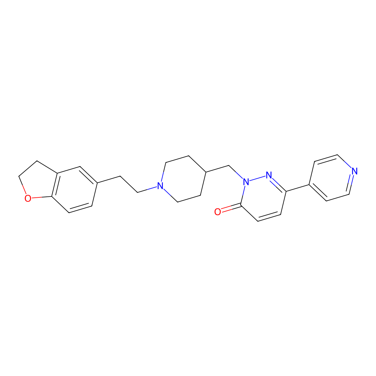 2-({1-[2-(2,3-Dihydro-1-benzofuran-5-yl)ethyl]piperidin-4-yl}methyl)-6-(pyridin-4-yl)-2,3-dihydropyridazin-3-one molecular structure, CAS 2097914-71-9