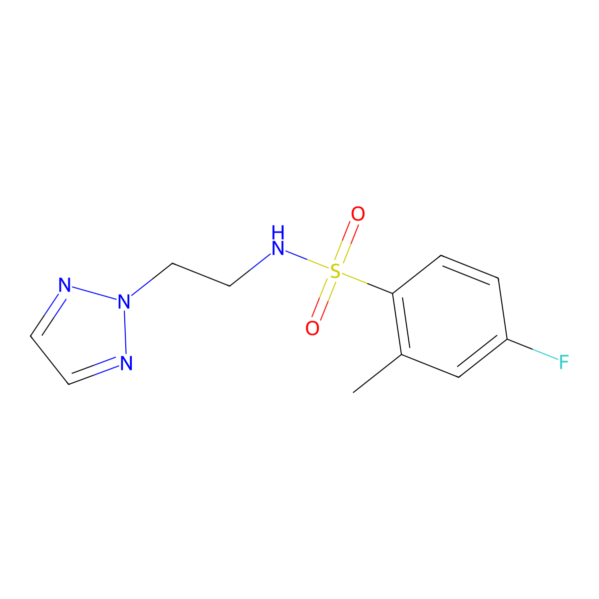 N-(2-(2H-1,2,3-triazol-2-yl)ethyl)-4-fluoro-2-methylbenzenesulfonamide molecular structure, CAS 2097914-89-9