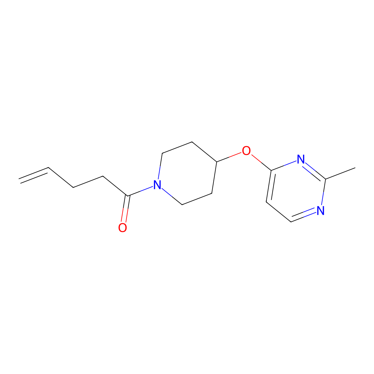 1-(4-((2-Methylpyrimidin-4-yl)oxy)piperidin-1-yl)pent-4-en-1-one molecular structure, CAS 2097914-92-4