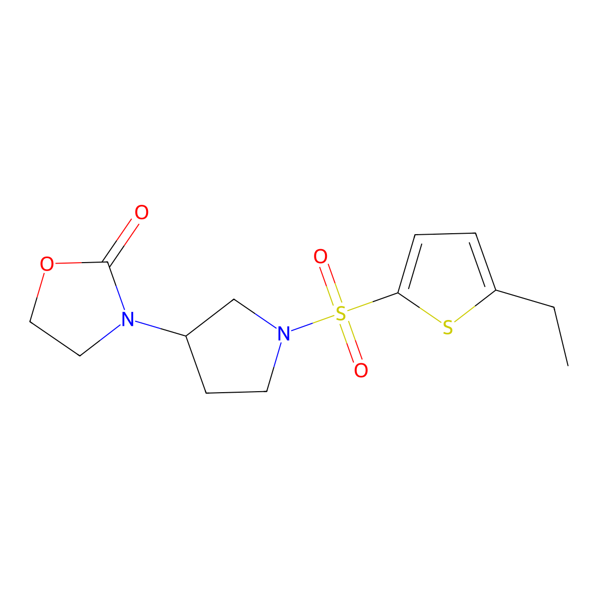 3-{1-[(5-Ethylthiophen-2-yl)sulfonyl]pyrrolidin-3-yl}-1,3-oxazolidin-2-one molecular structure, CAS 2097914-94-6