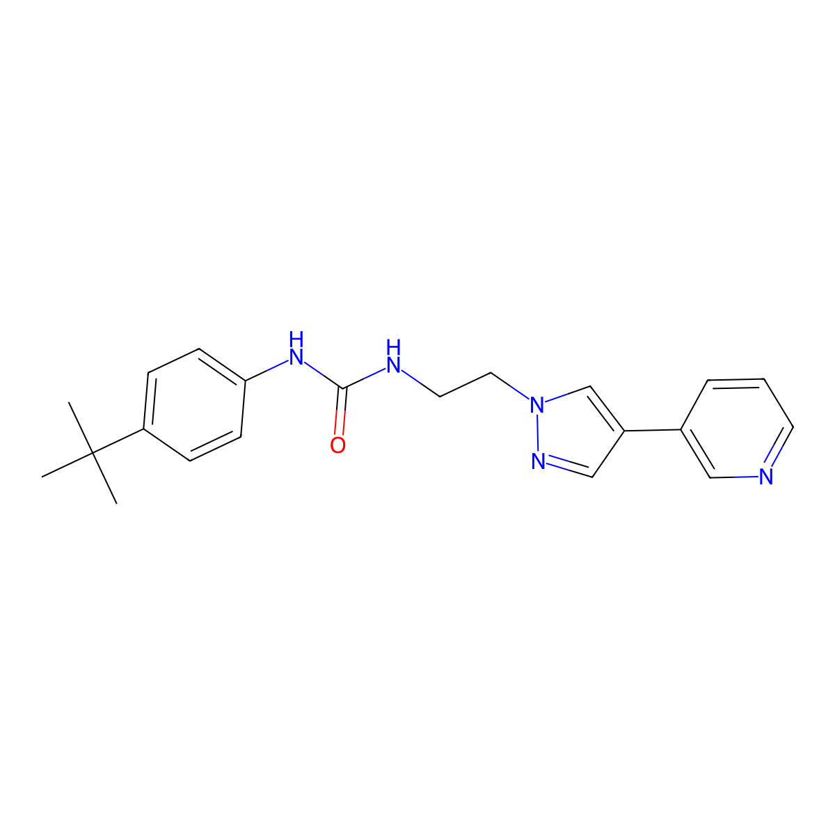 1-(4-tert-butylphenyl)-3-{2-[4-(pyridin-3-yl)-1H-pyrazol-1-yl]ethyl}urea molecular structure, CAS 2097914-98-0