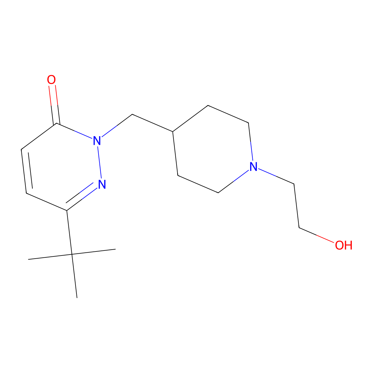 6-Tert-butyl-2-{[1-(2-hydroxyethyl)piperidin-4-yl]methyl}-2,3-dihydropyridazin-3-one molecular structure, CAS 2097915-03-0