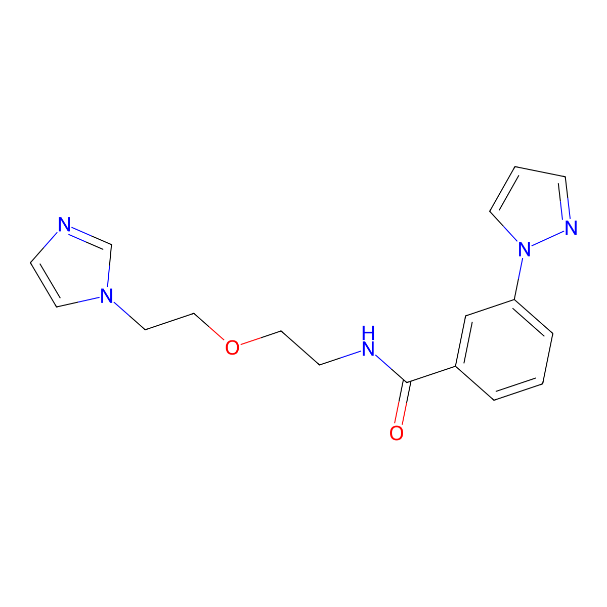N-{2-[2-(1H-imidazol-1-yl)ethoxy]ethyl}-3-(1H-pyrazol-1-yl)benzamide molecular structure, CAS 2097915-10-9
