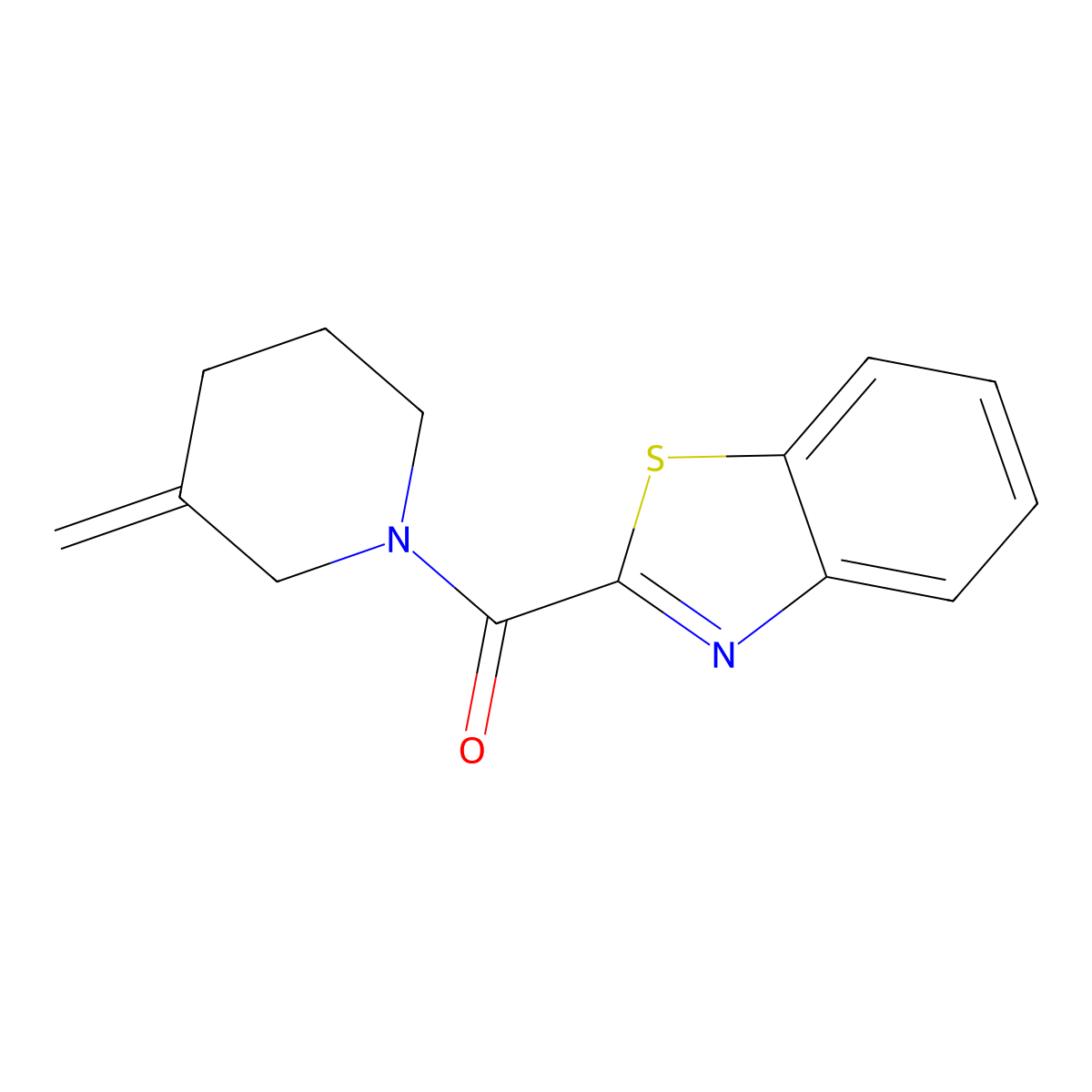 2-(3-Methylidenepiperidine-1-carbonyl)-1,3-benzothiazole molecular structure, CAS 2097915-13-2
