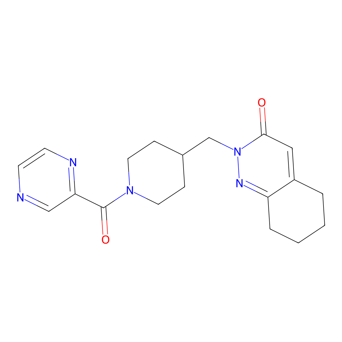 2-{[1-(Pyrazine-2-carbonyl)piperidin-4-yl]methyl}-2,3,5,6,7,8-hexahydrocinnolin-3-one molecular structure, CAS 2097915-15-4