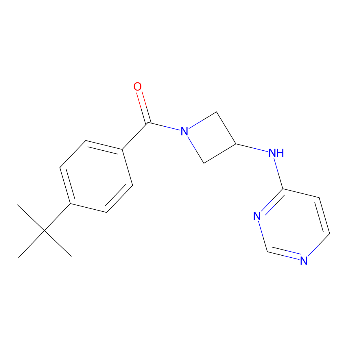 N-[1-(4-tert-butylbenzoyl)azetidin-3-yl]pyrimidin-4-amine molecular structure, CAS 2097915-23-4