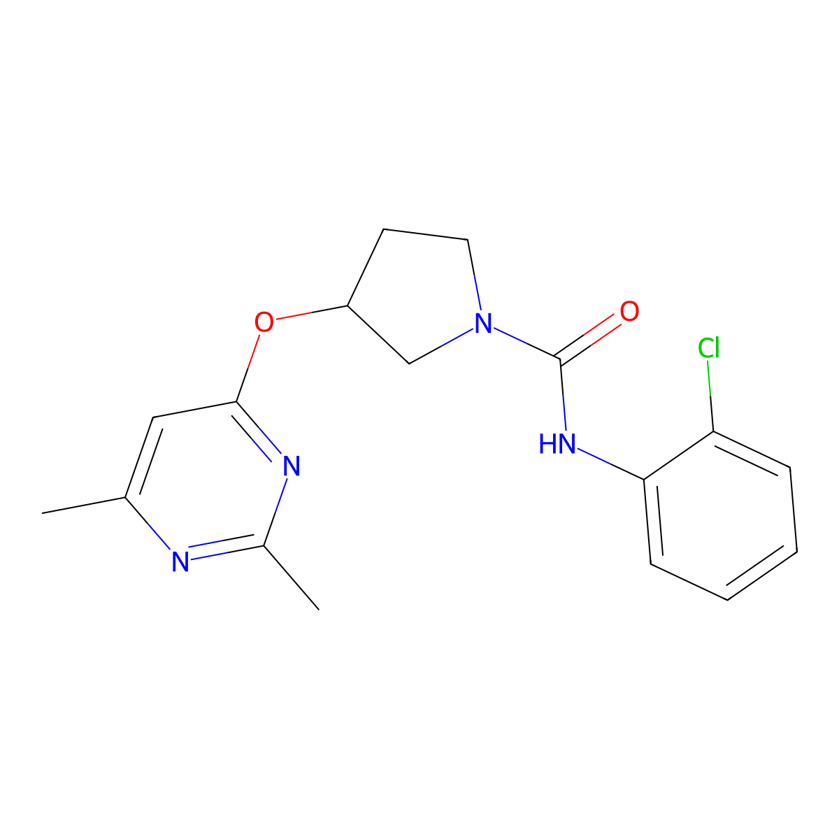 N-(2-chlorophenyl)-3-[(2,6-dimethylpyrimidin-4-yl)oxy]pyrrolidine-1-carboxamide molecular structure, CAS 2097915-24-5